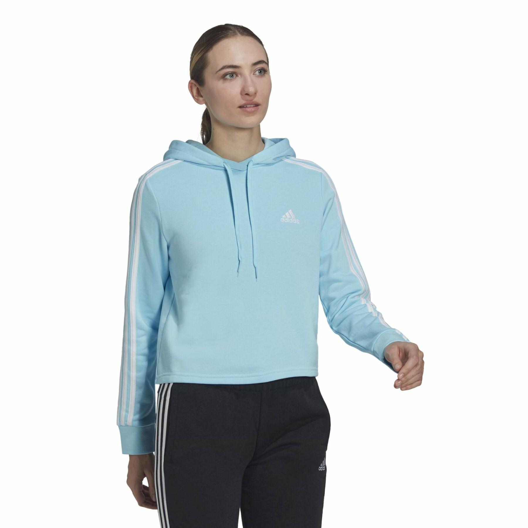 Kort sweatshirt med 3 ränder för kvinnor adidas Essentials