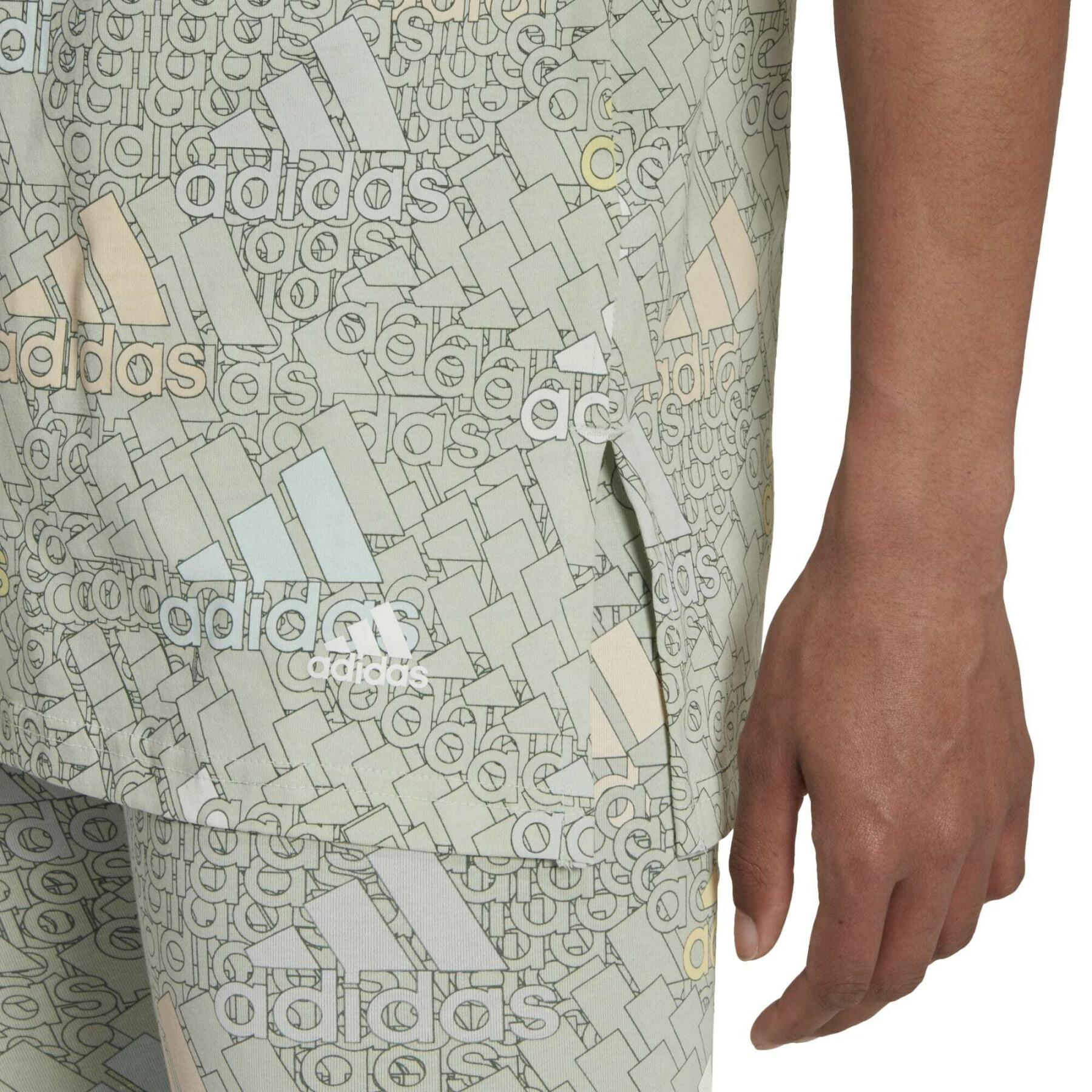 Mångfärgad T-shirt med logotyp för damer adidas Essentials Boyfriend