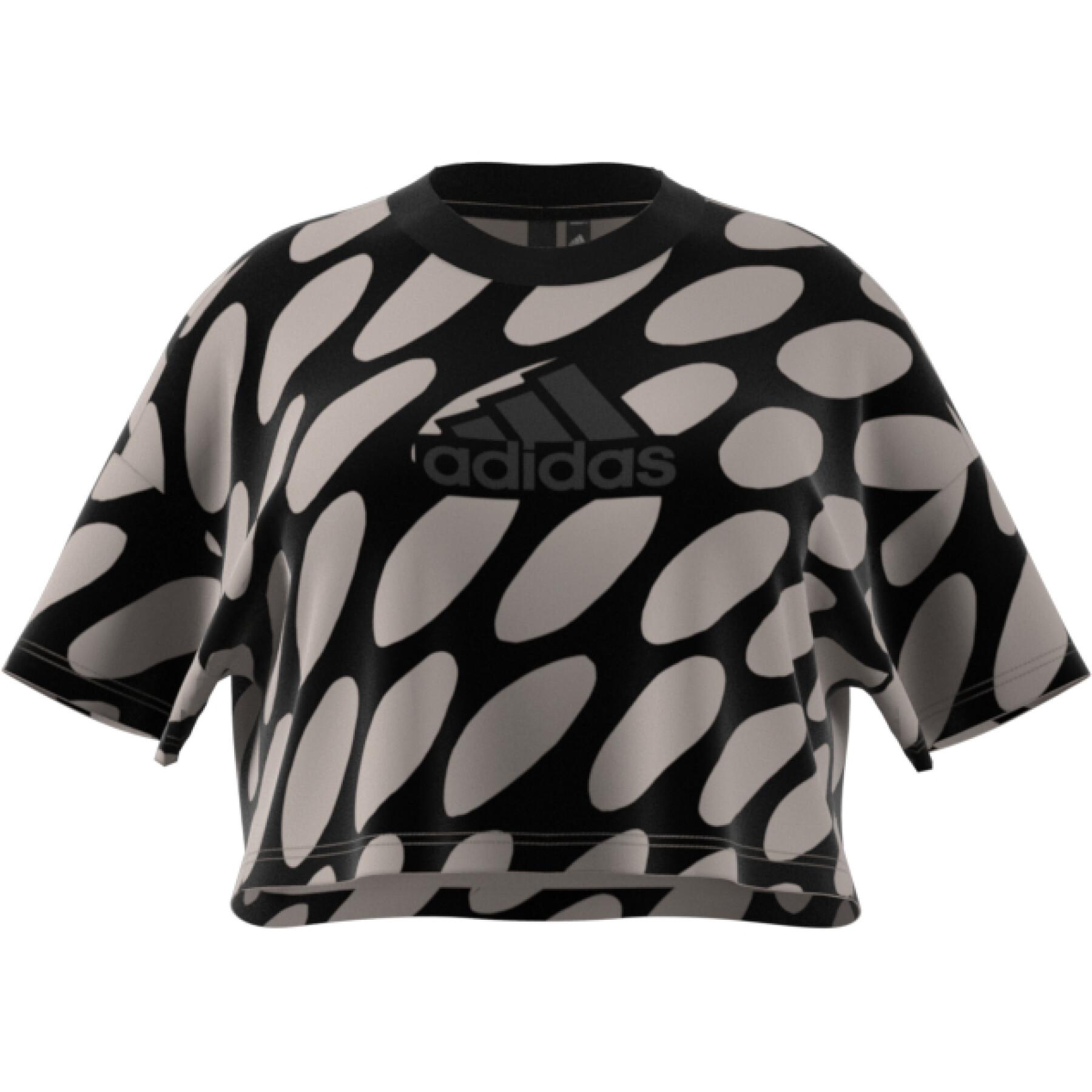 T-shirt för kvinnor adidas Marimekko Future Icons 3-Stripes (GT)