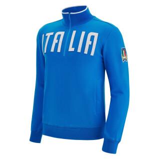 Sweatshirt med 1/4 dragkedja i bomull Italie Rugby Travel 2022/23
